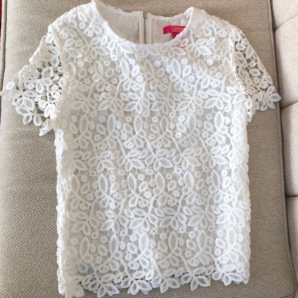 White Lace Catherine Malandrino Top